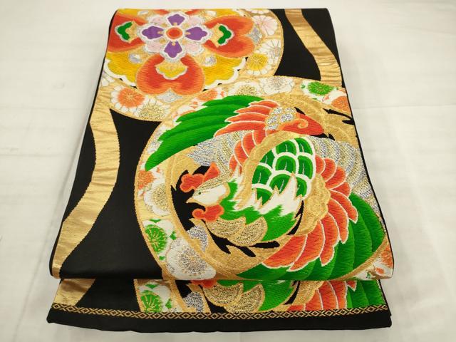 平和屋着物◎六通柄袋帯 唐織 立涌花鳥文 金銀糸 正絹 逸品 AABK2542pf