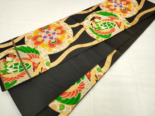 平和屋着物◎六通柄袋帯 唐織 立涌花鳥文 金銀糸 正絹 逸品 AABK2542pf