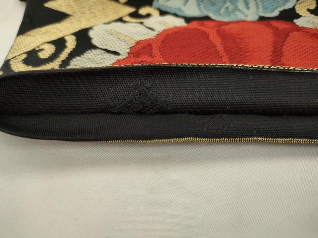 平和屋着物◎六通柄袋帯 松皮菱花文 金銀糸 正絹 逸品 AABK2558pf