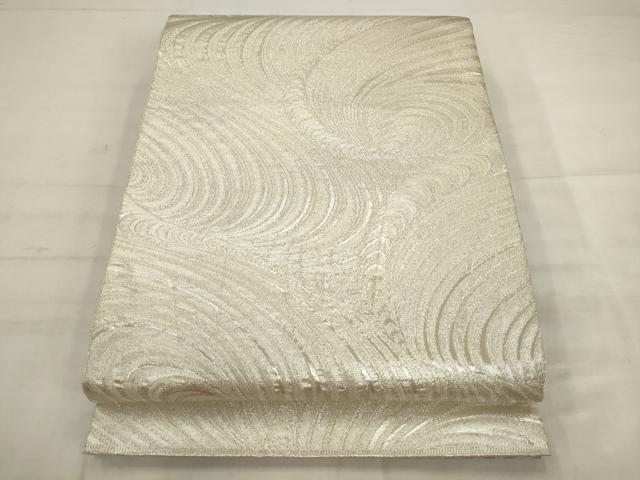 平和屋着物◎佐賀錦 六通柄袋帯 織元いちこし 流水文 銀糸 正絹 逸品 AABK2574pf