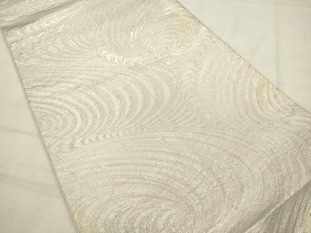 平和屋着物◎佐賀錦 六通柄袋帯 織元いちこし 流水文 銀糸 正絹 逸品 AABK2574pf