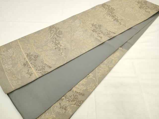 平和屋着物◎六通柄 本袋帯 唐綾錦 松葉延寿金彩文 金糸 正絹 逸品 AABK2598pf