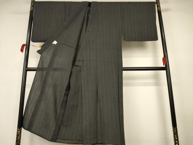 平和屋着物*夏物 男性 小千谷ちぢみ 縞 麻 逸品 AABK2604jd