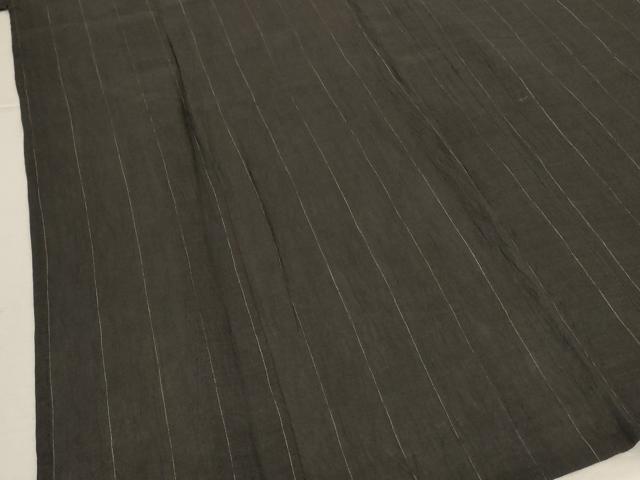 平和屋着物*夏物 男性 小千谷ちぢみ 縞 麻 逸品 AABK2604jd