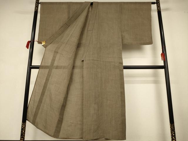 平和屋着物*夏物 男性 上布 縞 麻 逸品 AABK2609jd