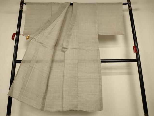 平和屋着物*夏物 男性 石川県指定無形文化財 能登上布 本麻手織上布 80亀甲 総詰め 麻 逸品 AABK2610jd