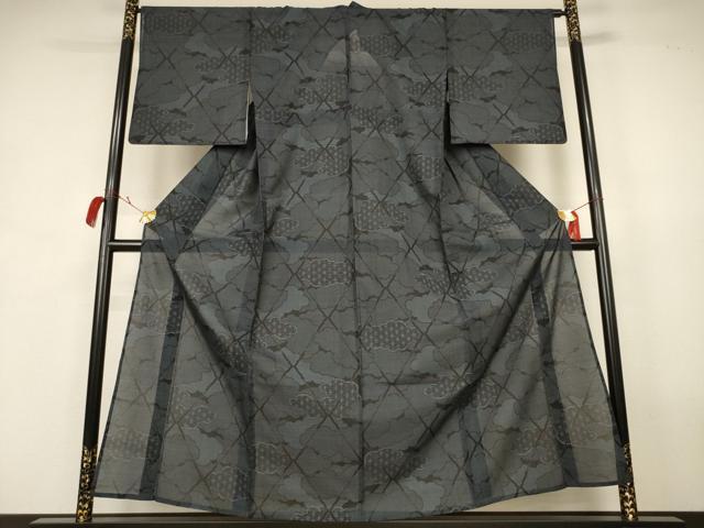 平和屋着物*夏物 本場大島紬 夏大島 雲取り吉祥文 正絹 逸品 AABK2611jd