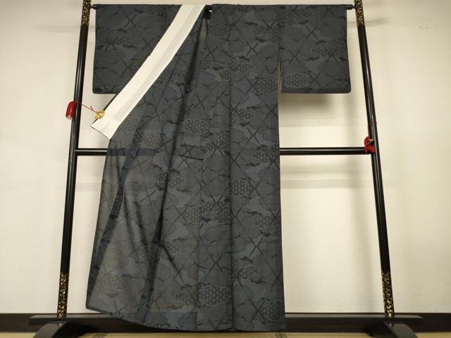 平和屋着物*夏物 本場大島紬 夏大島 雲取り吉祥文 正絹 逸品 AABK2611jd