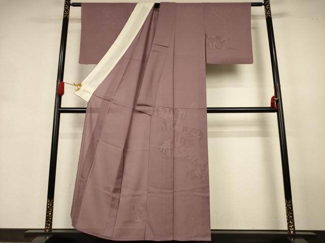 平和屋着物*夏物 無地絵羽訪問着 笹竹紋紗 銀煤竹色 正絹 逸品 AABK2613jd