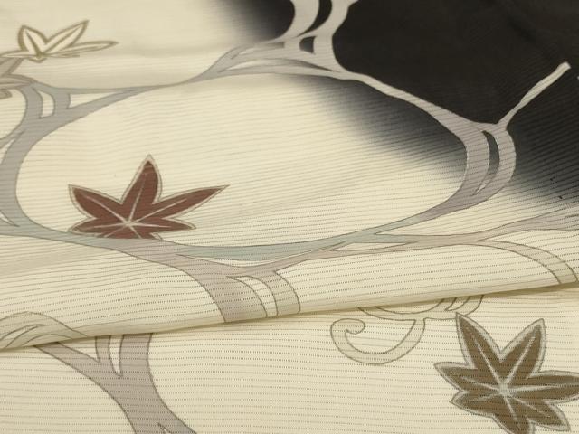 平和屋着物*夏物 訪問着 絽 流水楓文 銀彩 ロング丈 正絹 逸品 AABL9376cs
