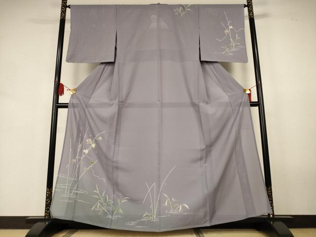 平和屋着物*夏物 訪問着 絽 友禅 流水蔦の葉文 暈し染め 正絹 逸品 AABK2622jd
