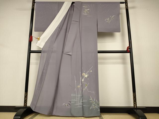 平和屋着物*夏物 訪問着 絽 友禅 流水蔦の葉文 暈し染め 正絹 逸品 AABK2622jd