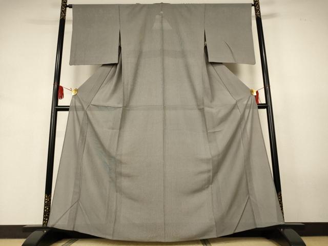 平和屋着物*夏物 伝統工芸士 砂川健一 江戸小紋 絽 万筋 灰色×黒色 正絹 逸品 AABK2624jd