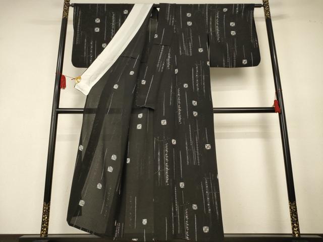 平和屋着物*夏物 小紋 絽 花唐草文 正絹 逸品 AABK2633jd