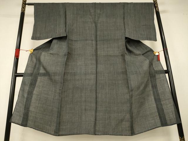平和屋着物*夏物 男性 石川県指定無形文化財 能登上布 本麻手織上布 縞 麻 逸品 AABK2637jd