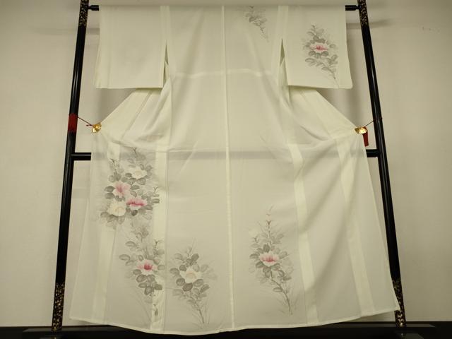 平和屋着物*夏物 訪問着 絽 手描き 草花文 正絹 逸品 AABK2641jd