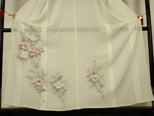 平和屋着物*夏物 訪問着 絽 手描き 草花文 正絹 逸品 AABK2641jd