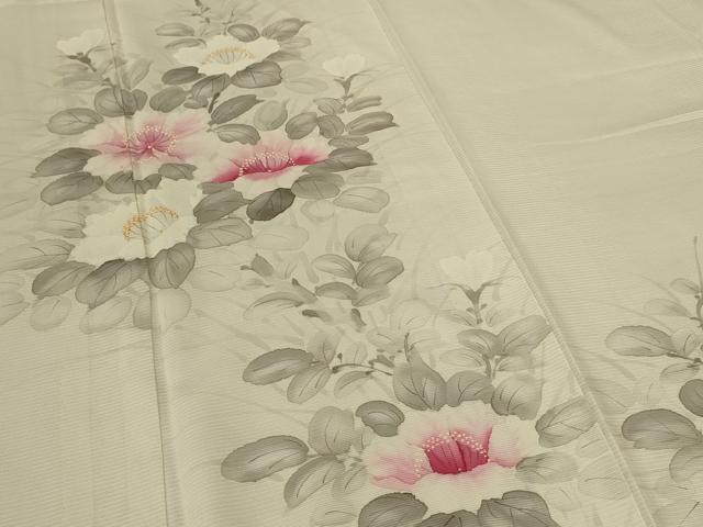 平和屋着物*夏物 訪問着 絽 手描き 草花文 正絹 逸品 AABK2641jd