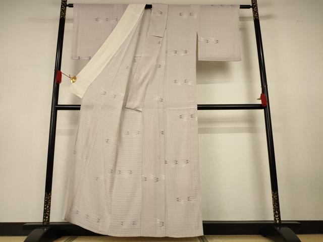 平和屋着物*夏物 小紋 絽 絣柄 正絹 逸品 AABK2646jd