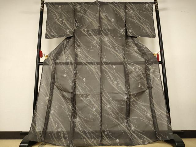 平和屋着物*夏物 絹芭蕉 流水文 正絹 逸品 AABK2651jd