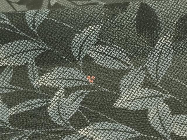 平和屋着物*夏物 小紋 紗 枝葉文 暈し染め 洗える着物 AABK2655jd