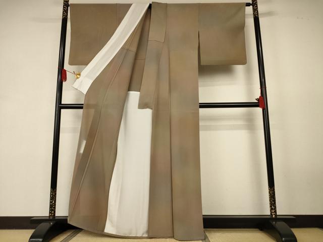 平和屋着物*夏物 染色作家 斉藤三才 小紋 絽縮緬 霞文 暈し染め 正絹 逸品 AABK2656jd