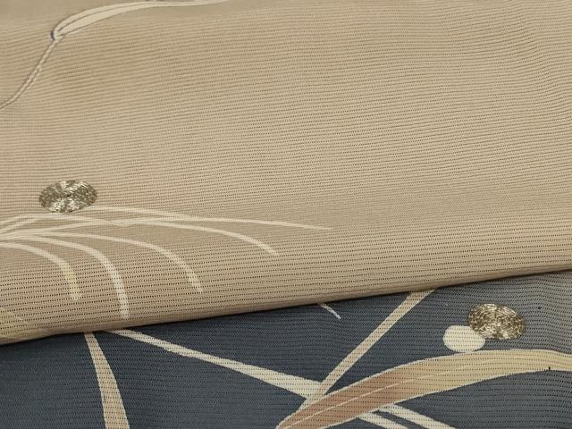 平和屋着物*夏物 訪問着 絽 駒刺繍 流水葉文 暈し染め 正絹 逸品 AABK2673jd