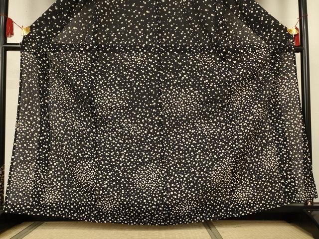 平和屋着物*夏物 訪問着 縦絽 霞文 黒地 正絹 逸品 AABK2693jd