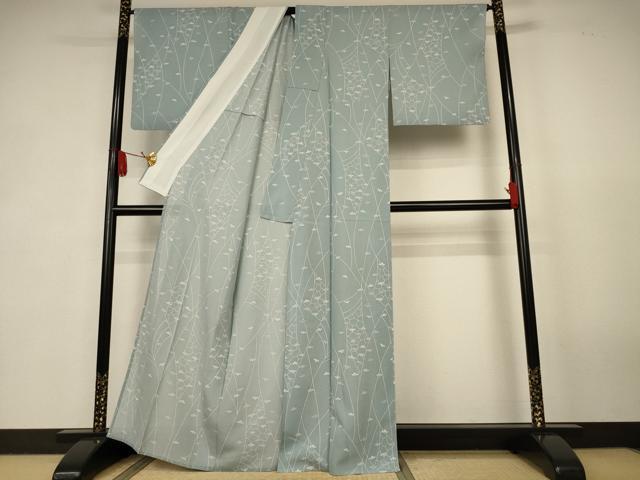 平和屋着物*夏物 小紋 絽 舞花文 正絹 逸品 AABK2696jd