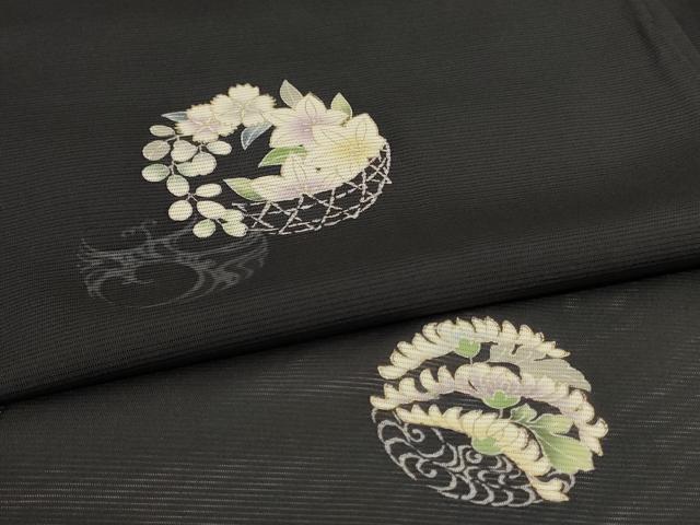 平和屋着物*夏物 訪問着 絽 草花丸文 正絹 逸品 AABK2704jd