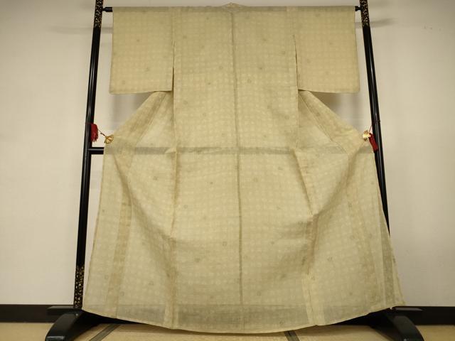 平和屋着物*夏物 小千谷ちぢみ 草花文 麻 逸品 AABK2712jd