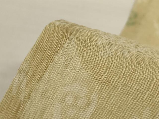 平和屋着物*夏物 小千谷ちぢみ 草花文 麻 逸品 AABK2712jd