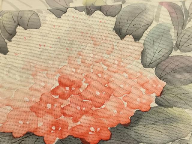 平和屋着物*夏物 訪問着 絽 手描き 紫陽花 正絹 逸品 AABK2717jd