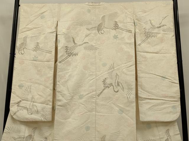 平和屋本店●白打掛 白無垢 和装 婚礼 結婚式 花嫁 神社挙式 刺繍 唐織 飛鶴花文 銀糸 逸品 AABK2726ou