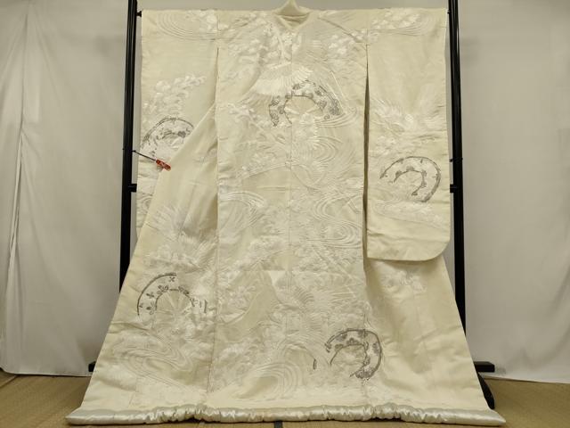 平和屋本店●白打掛 白無垢 和装 婚礼 結婚式 花嫁 神社挙式 駒刺繍 源氏車飛鶴花文 逸品 AABK2732ou