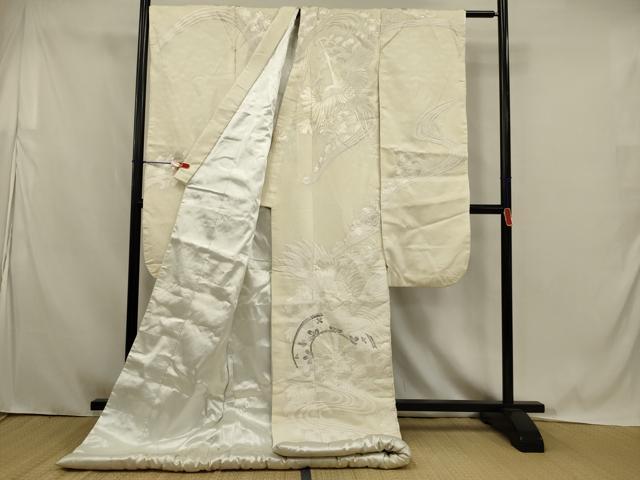 平和屋本店●白打掛 白無垢 和装 婚礼 結婚式 花嫁 神社挙式 駒刺繍 源氏車飛鶴花文 逸品 AABK2732ou