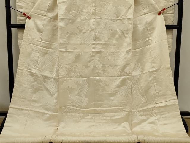 平和屋本店●白打掛 白無垢 和装 婚礼 結婚式 花嫁 神社挙式 駒刺繍 飛鶴松文 逸品 AABK2733ou