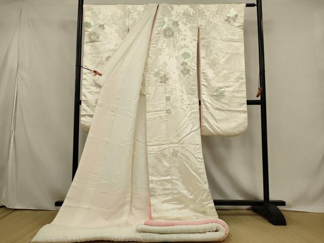 平和屋本店●白打掛 白無垢 和装 婚礼 結婚式 花嫁 神社挙式 唐織 枝垂れ桜 銀糸 逸品 AABK2736ou