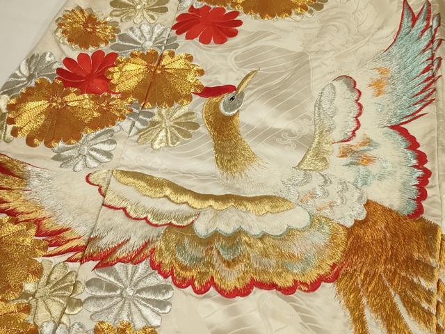 平和屋本店●色打掛 和装 婚礼 結婚式 花嫁 神社挙式 総刺繍 駒刺繍 鳳凰花文 金銀糸 逸品 AABK2740ou