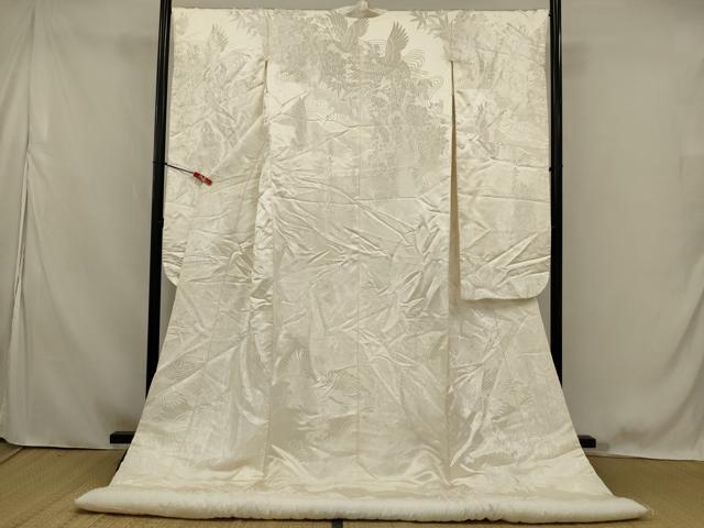 平和屋本店●白打掛 白無垢 和装 婚礼 結婚式 花嫁 神社挙式 唐織 飛鶴草花文 逸品 AABK2747ou