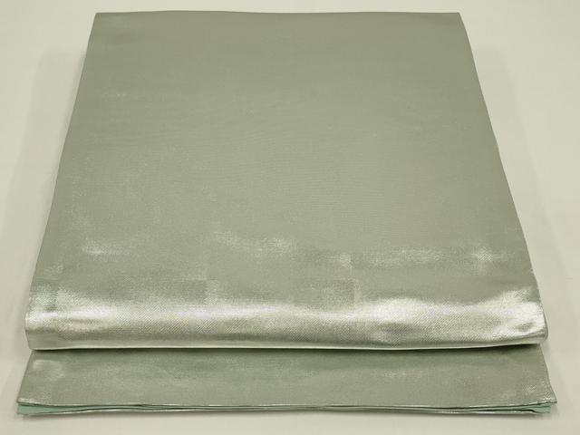 平和屋着物◎西陣 六通柄袋帯 霞市松文 銀糸 正絹 逸品 未使用 AABK2751ou