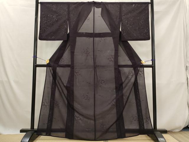 平和屋着物*夏物 色無地 絽 草花紋紗 正絹 逸品 AABK2763st