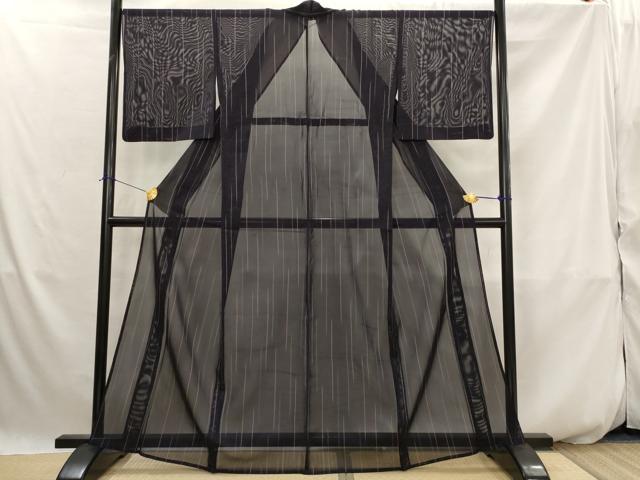 平和屋着物*夏物 小紋 紗 幾何学文様 正絹 逸品 AABK2767st