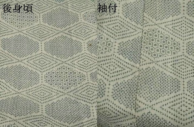 平和屋着物*夏物 小紋 紗 亀甲文様 洗える着物 AABK2772st