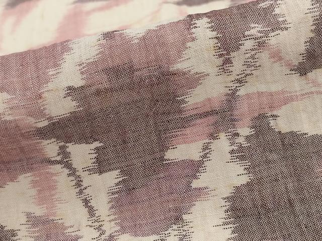 平和屋着物*夏物 本場小千谷ちぢみ 枝葉文 麻 逸品 AABK2773st