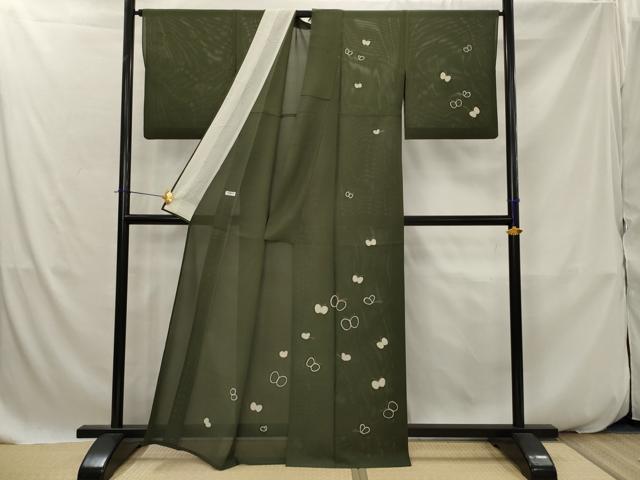 平和屋着物*夏物 訪問着 絽 駒刺繍 舞蝶文 正絹 逸品 AABK2778st