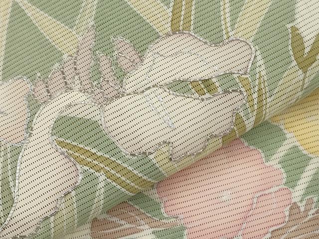 平和屋着物*夏物 訪問着 絽 駒刺繍 草花文 銀彩 正絹 逸品 AABK2790st