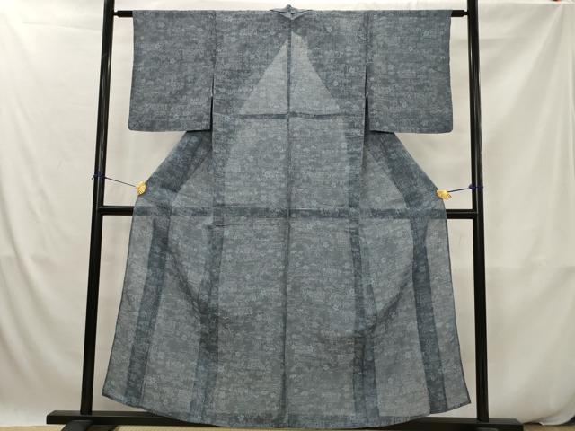 平和屋着物*夏物 本場小千谷ちぢみ 紗 風景文 麻 逸品 AABK2791st