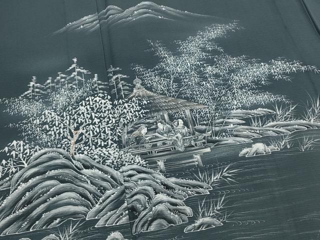 平和屋着物*夏物 色留袖 絽 手描き 風景文 正絹 逸品 AABK2799st