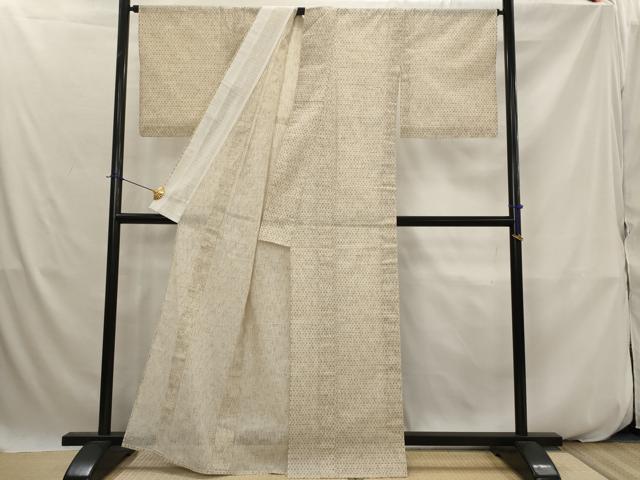平和屋着物*夏物 小紋 浴衣兼用 絣文様 綿麻 AABK2800st